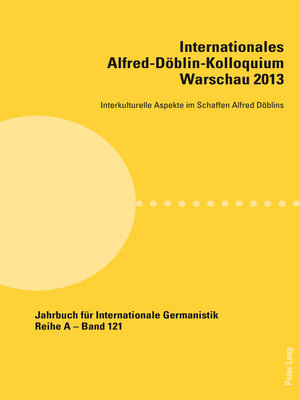 cover image of Internationales Alfred-Döblin-Kolloquium Warschau 2013
